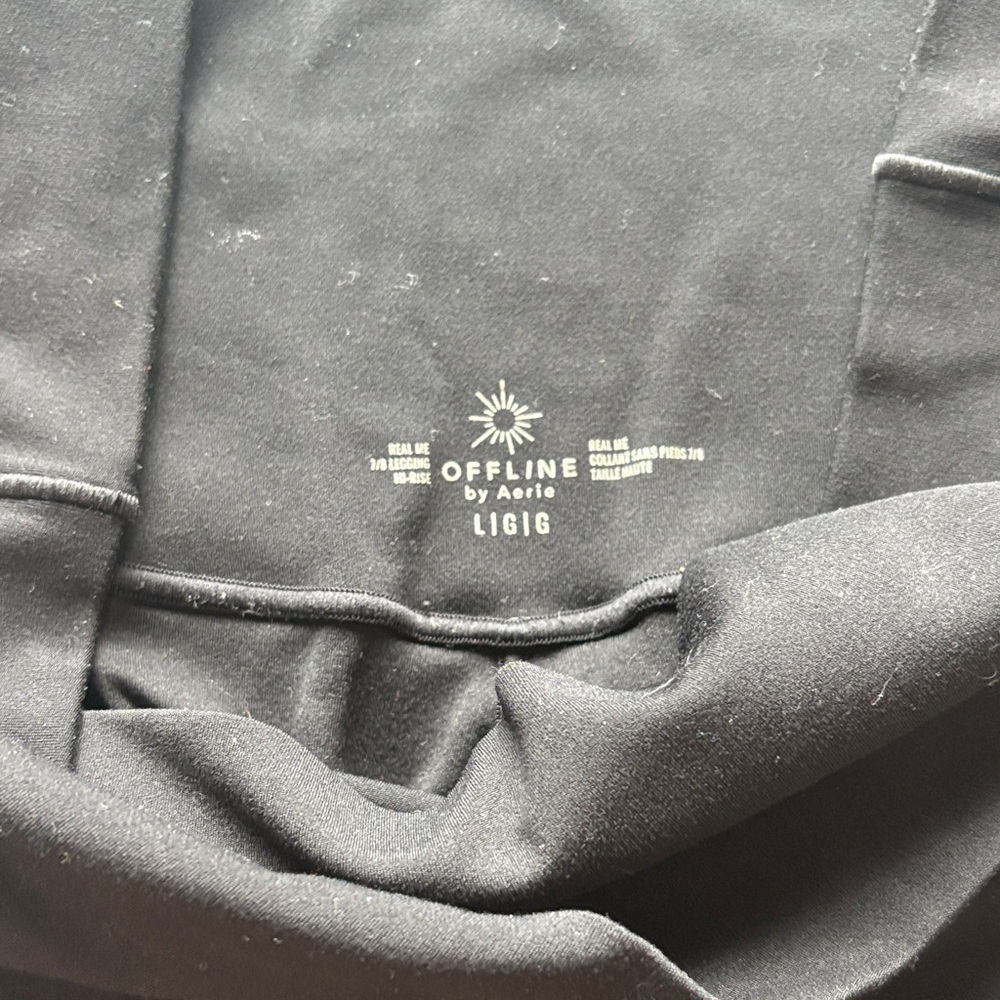 Aerie Black High-Rise Crossover Leggings - Picture 2 of 2